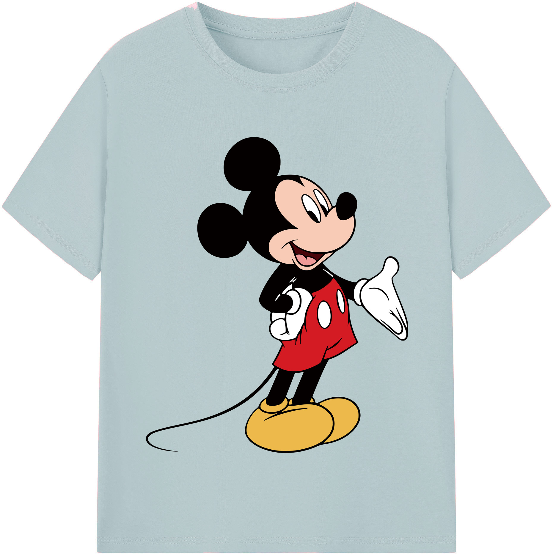（画像用） ミッキーマウス Mickey Mouse 綿100％半袖Tシャツ（フロントプリント）